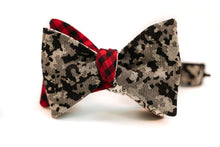 Reversible Red & Black Checks With Skulls & Camo Bow Tie Butterfly