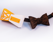 Orange & Black Iridescent Solid Polyester Bow Tie-Butterfly