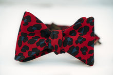 Red & Black Leopard Print Cotton Bow Tie
