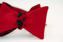 Reversible Red & Black Leopard Print With Solid Red Twill Bow Tie