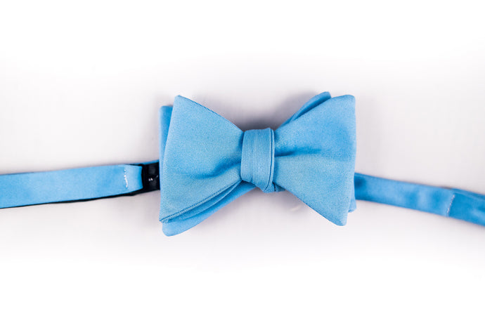Sky Blue Silk Bow Tie-Butterfly