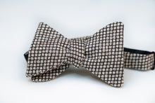 Charcoal & White Abstract Polka Dotted Print Bow Tie Butterfly