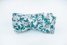 Green Floral Cotton Print Bow Tie Batwing