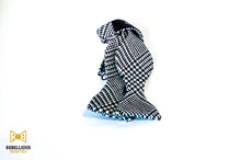 Black and White Wool Houndstooth Bow Tie Butterfly