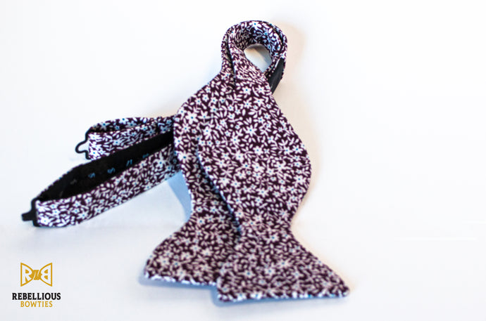Merlot Mini Floral Cotton Bow Tie Butterfly