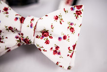 Red Floral Cotton Bow Tie-Butterfly
