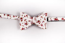 Red Floral Cotton Bow Tie-Butterfly